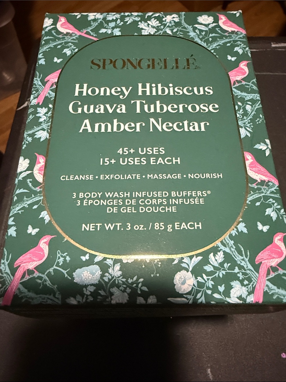 Spongellé Honey Hibiscus Guava Tuberose Amber Nectar Body Wash Infused Buffers